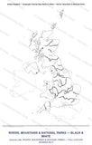 United Kingdom Cycle 3 Geography Maps (Rivers, Mountains & National Parks — Black Line Master & Full Colour Answer Key)