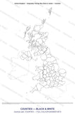 United Kingdom Cycle 3 Geography Maps (Counties — Black Line Master & Full Colour Answer Key)
