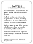 Fractions: Equivalencies and Properties (Math Flashcards)